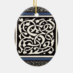Vintage Monogram S Art Nouveau Letter Keramisch Ornament