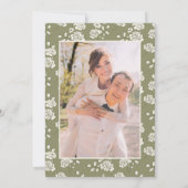 Vintage Monogram Sage Groene Botanische Save The Date (Achterkant)