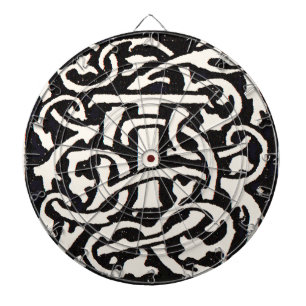 Vintage Monogram T Art Nouveau Letter Dartbord