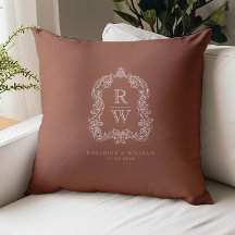 Vintage Monogram Wapenschild Namen Terracotta Brui