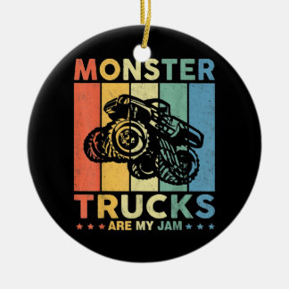 Vintage Monster Truck Are My Jam Keramisch Ornament