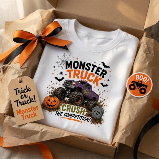 Vintage Monster Truck Halloween Kinder Shirts