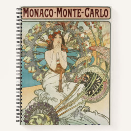 Vintage Mont-Carlo Poster van Alphonse Mucha Notitieboek