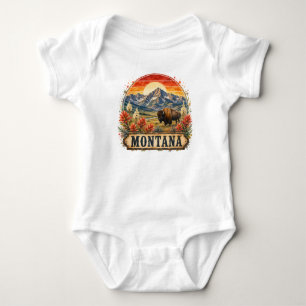 Vintage Montana Bergen PNG Grafisch Ontwerp Romper