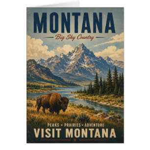 Vintage Montana Big Sky Country Reisposter met