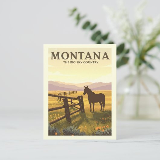 Vintage Montana Briefkaart (Staand voorkant)