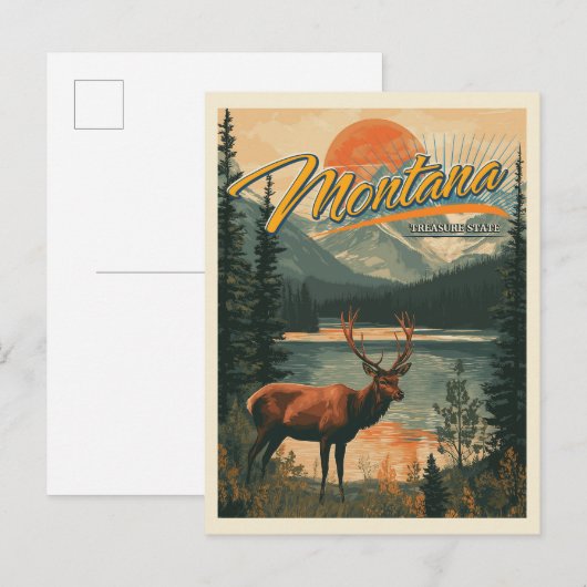 Vintage Montana Briefkaart (Voorkant / Achterkant)