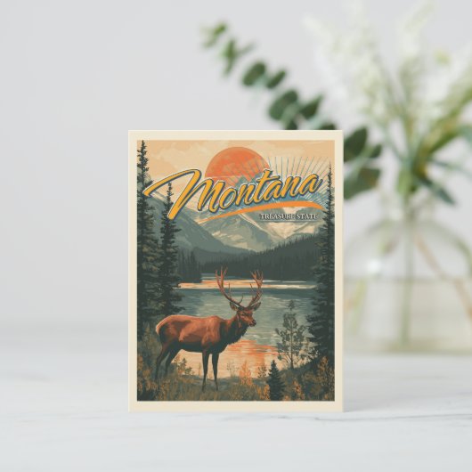 Vintage Montana Briefkaart (Staand voorkant)