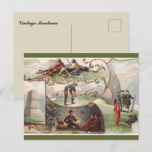 Vintage Montana Briefkaart (Voorkant / Achterkant)
