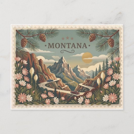 Vintage Montana-reisposter Kunst Briefkaart (Voorkant)