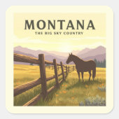 Vintage Montana Vierkante Sticker (Voorkant)