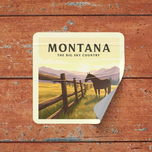 Vintage Montana Vierkante Sticker