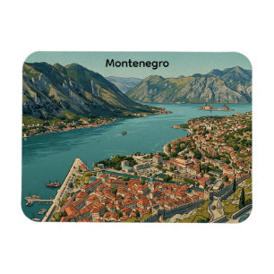 Vintage Montenegro Kotor Baai & Oude Stad Cruise Magneet