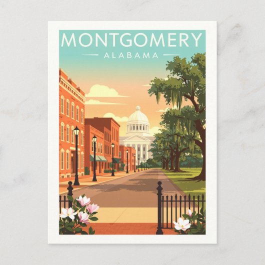 Vintage Montgomery Alabama Briefkaart (Voorkant)