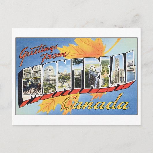 Vintage Montreal Briefkaart (Voorkant)