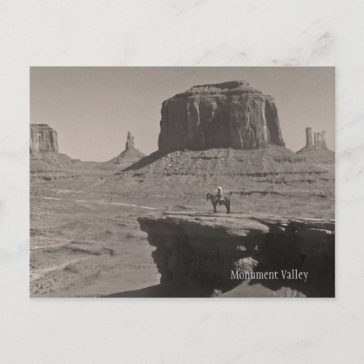 Vintage Monument Valley Cowboy Souvenir Briefkaart (Voorkant)