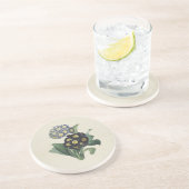 Vintage Moody Blue Auricula Primroses Zandsteen Onderzetter (Zijkant)