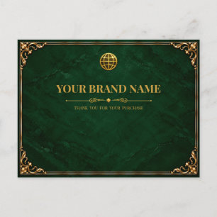 Vintage Moody Emerald Goud Verzendbon Briefkaart