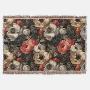 Vintage Moody Florale Worpdeken – Donkere Cottage Deken