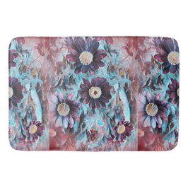 Vintage Moody Paarse Bloemen Badmat