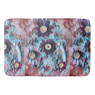 Vintage Moody Paarse Bloemen Badmat