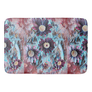 Vintage Moody Paarse Bloemen Badmat