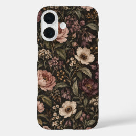 Vintage Moody Wilde Bloem Phonehoesje iPhone 16 Hoesje