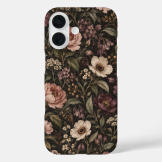 Vintage Moody Wilde Bloem Phonehoesje iPhone 16 Hoesje