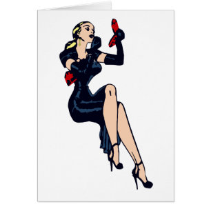 Vintage mooie blonde retro glamour girl pin-up