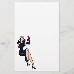 Vintage mooie blonde retro glamour girl pin-up briefpapier