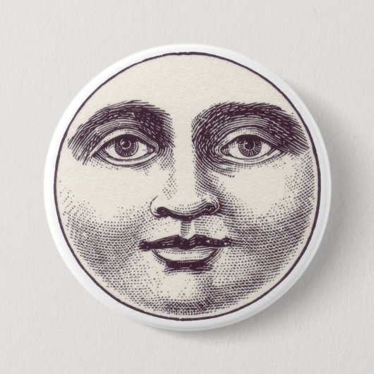 Vintage Moon Face Button (Voorkant)