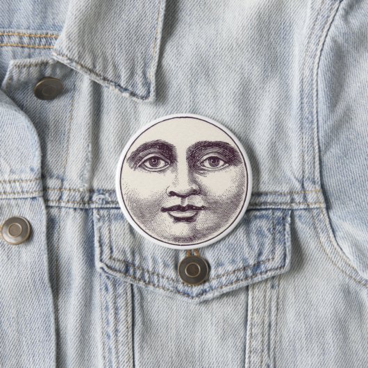 Vintage Moon Face Button (In situ)