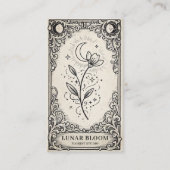 Vintage Moon Flower Florist | Celestial Botanical Visitekaartje (Voorkant)