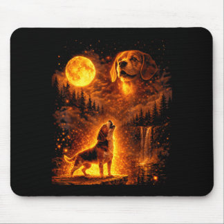 Vintage Moonlight Dog Funny Beagle Huilt naar de Muismat