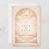 Vintage Moonlight Romance Wedding Save The Date (Voorkant)