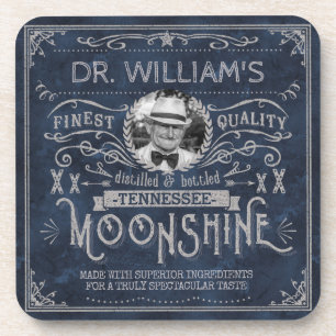 Vintage Moonshine Hillbilly Medicine Custom Blue Bier Onderzetter