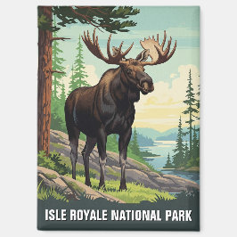 Vintage Moose at Isle Royale National Park Magneet