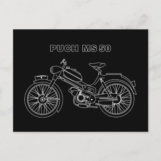 Vintage Moped PUCH MS 50 Briefkaart (Voorkant)