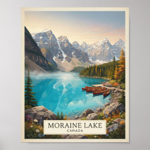 Vintage Moraine Lake Canada Reisposter   Canada Poster