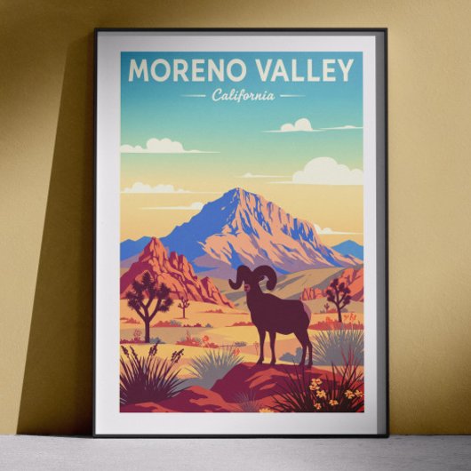 Vintage Moreno Valley Californië Poster