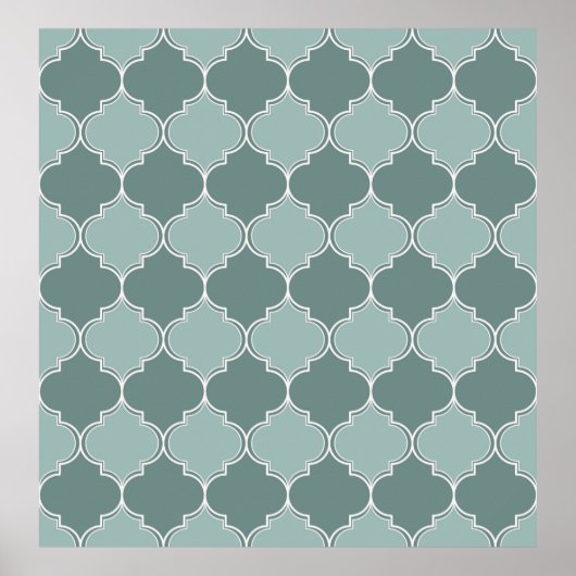 Vintage Moroccan trellis quatrefoil seamless patte Poster (Voorkant)