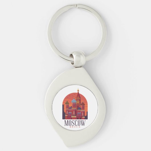 Vintage Moscow Russia Kremlin Architecture Sleutelhanger (Voorkant)