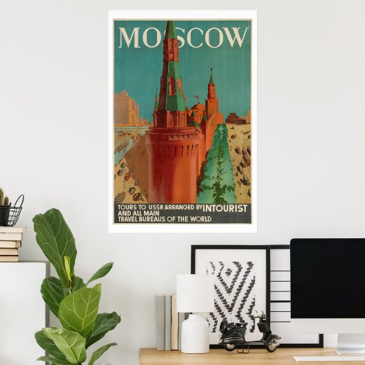 Vintage Moskou Intoerist Poster (Thuiskantoor)