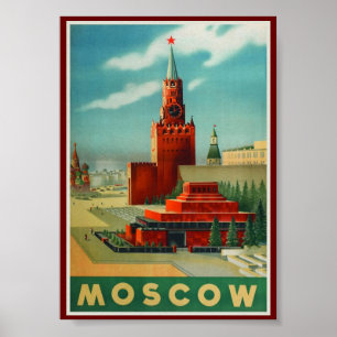 Vintage Moskou-Rusland Poster