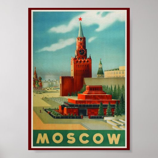 Vintage Moskou-Rusland Poster (Voorkant)
