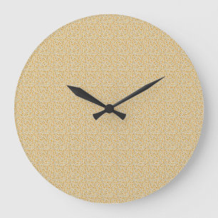Vintage Mosterd Bloem en Houtskool Retro Ditsy Grote Klok
