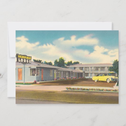 Vintage motel, Golden West Lodge hotel met palmen (Voorkant)