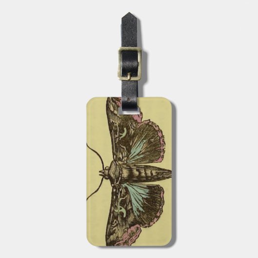 Vintage Moth Bagagelabel (Voorkant verticaal)