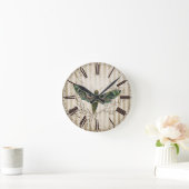 Vintage Moth en Floral Ronde Klok (Huis)