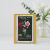 Vintage mother birthday, flowers, poem briefkaart (Staand voorkant)